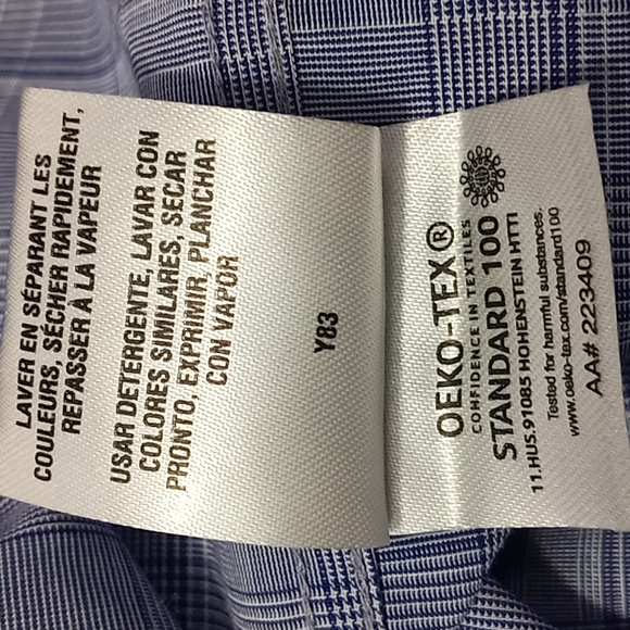 Tommy Hilfiger Blue Plaid Button Up Shirt Men's Size 2XL Wrinkle Free - Picture 16 of 16